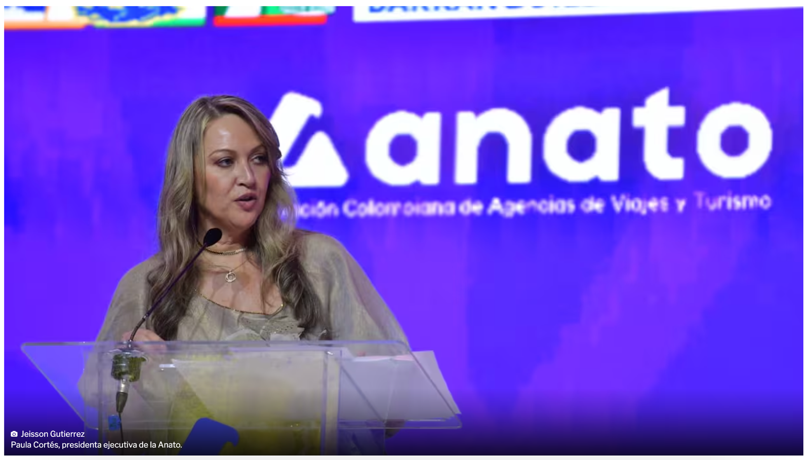 Paula Cortés, presidenta ejecutiva de ANATO, durante una intervención pública